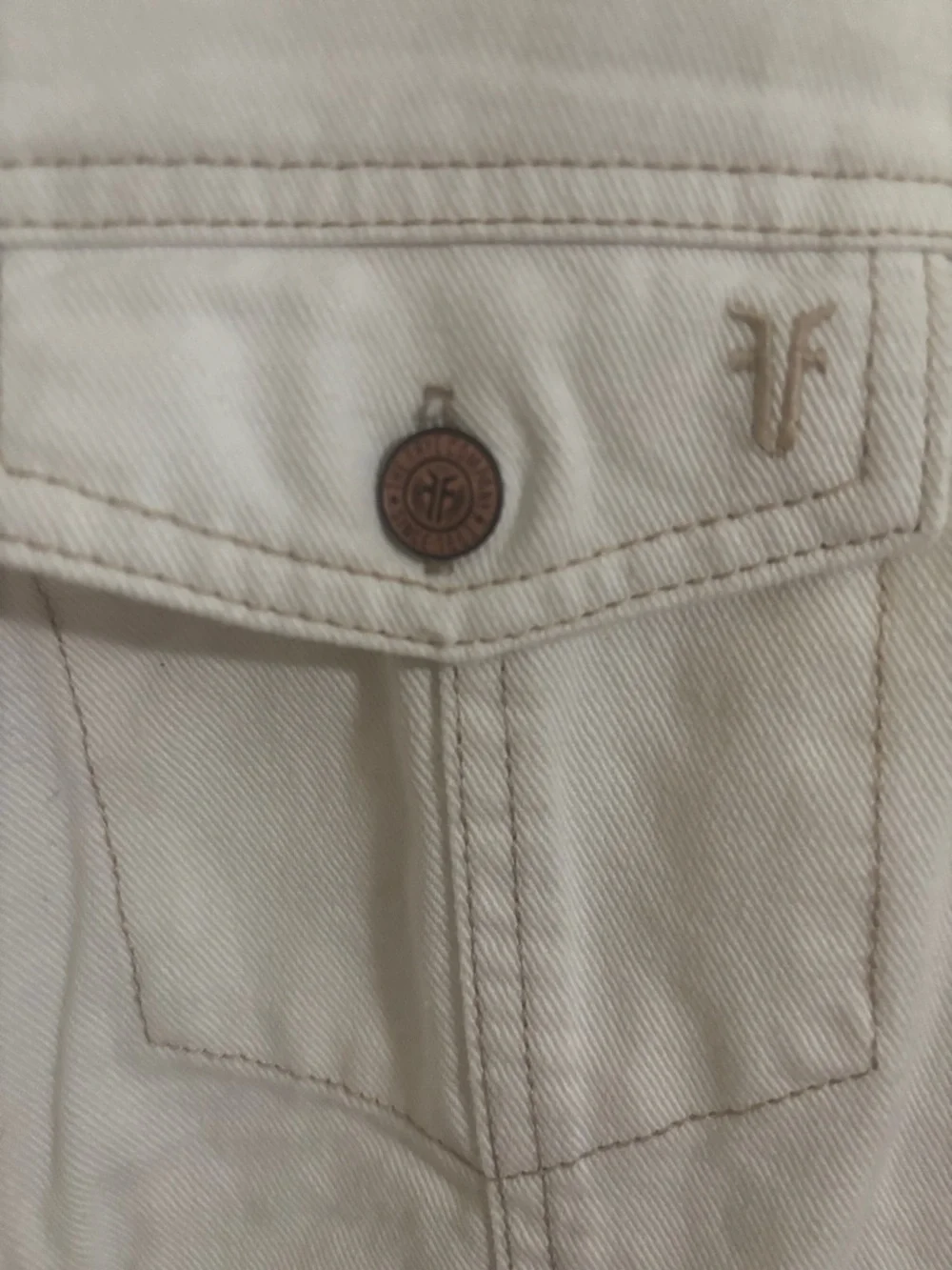 Frye White Long-Sleeve Button-Front Mini Denim Dress - Picture 4 of 10